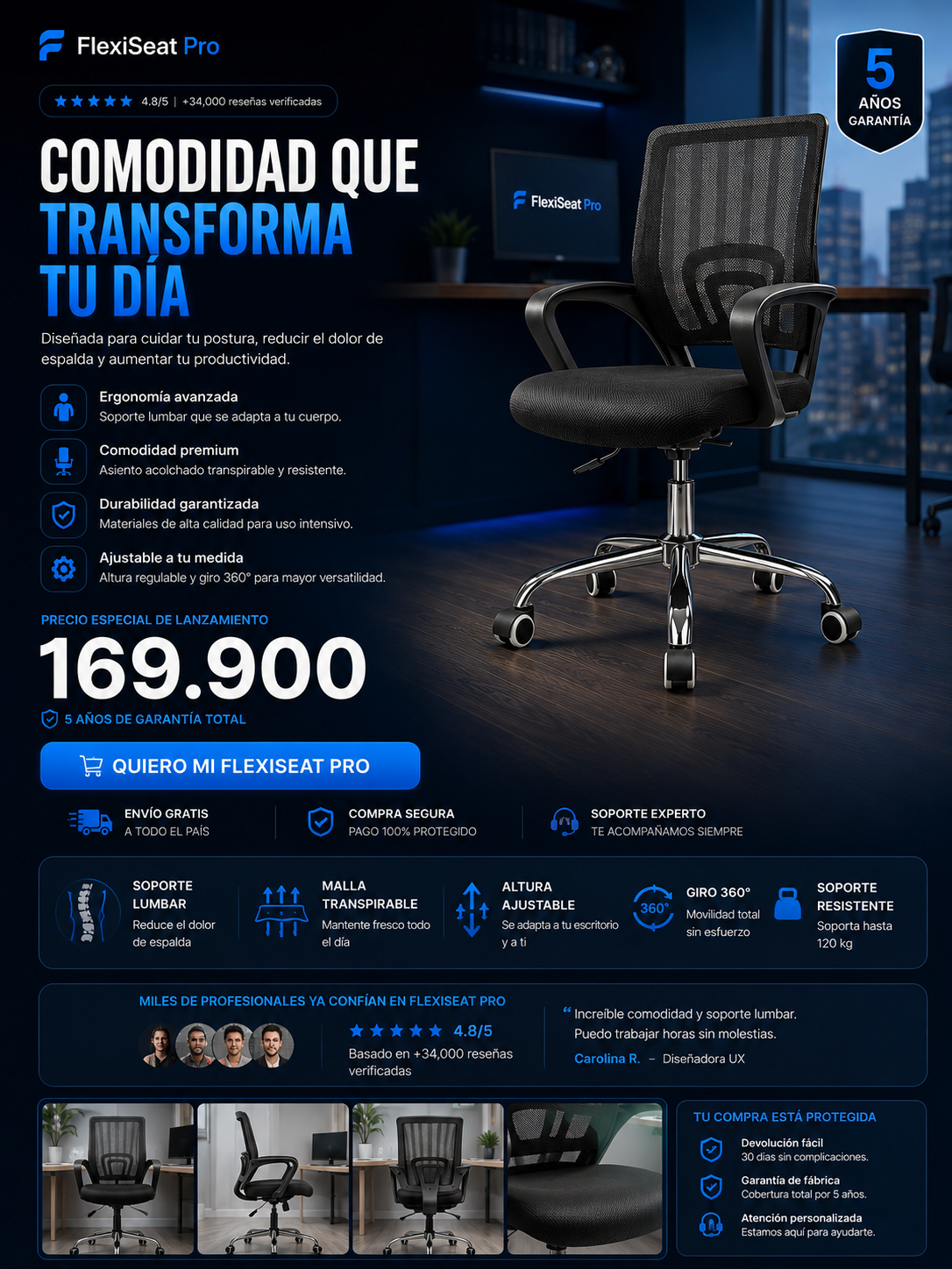 Silla De Escritorio Ejecutiva