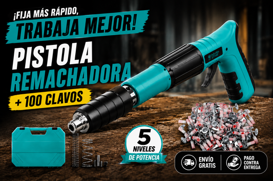 Pistola REMACHADORA con clavos