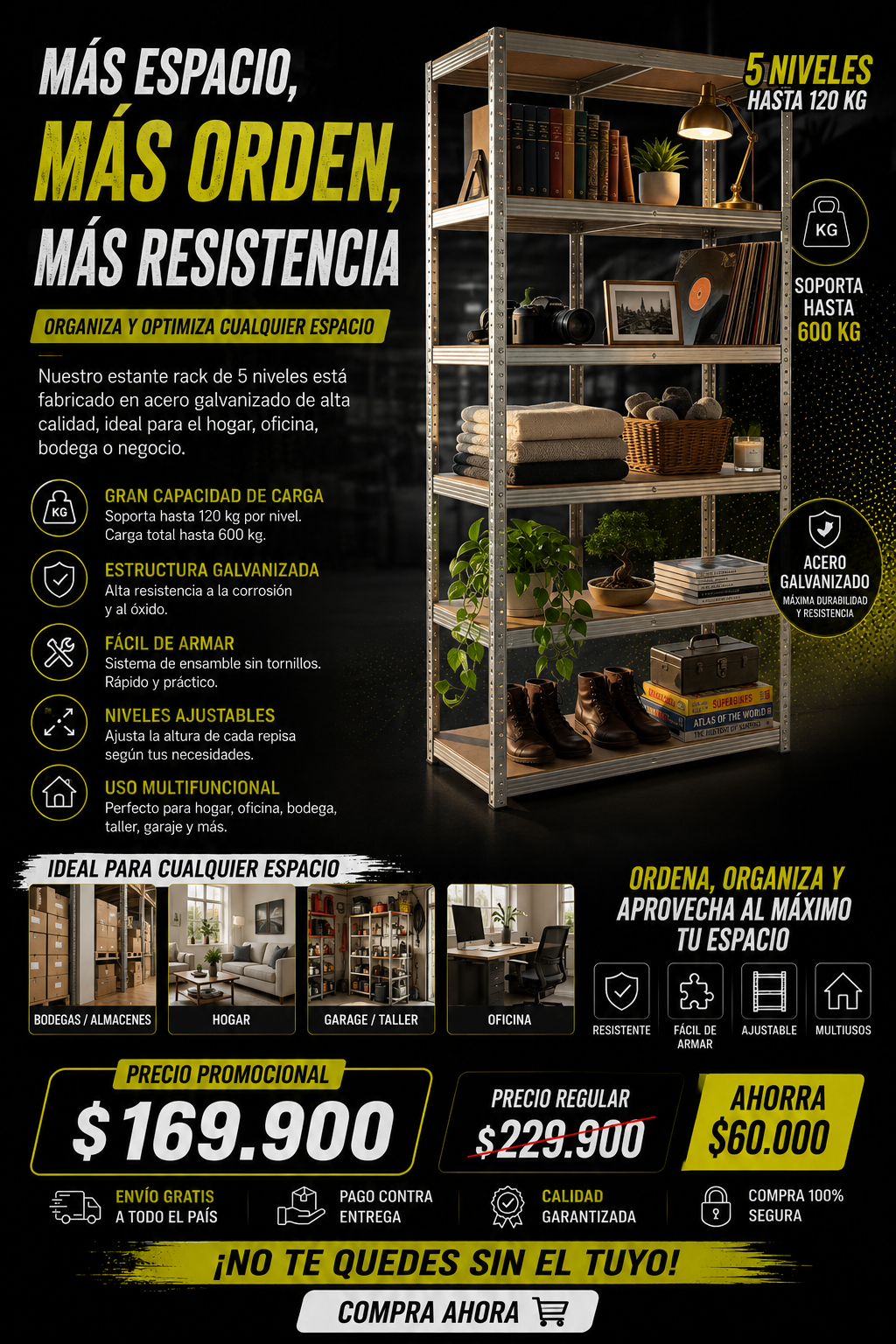 Estante Rack 5 GRIS